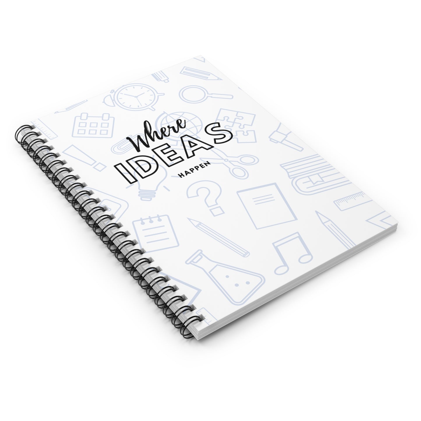 Creative Ideas Spiral Notebook - Ruled Lines, Journal for Students, Sketchbook Gift, Unique Writing Pad, Office Supplies