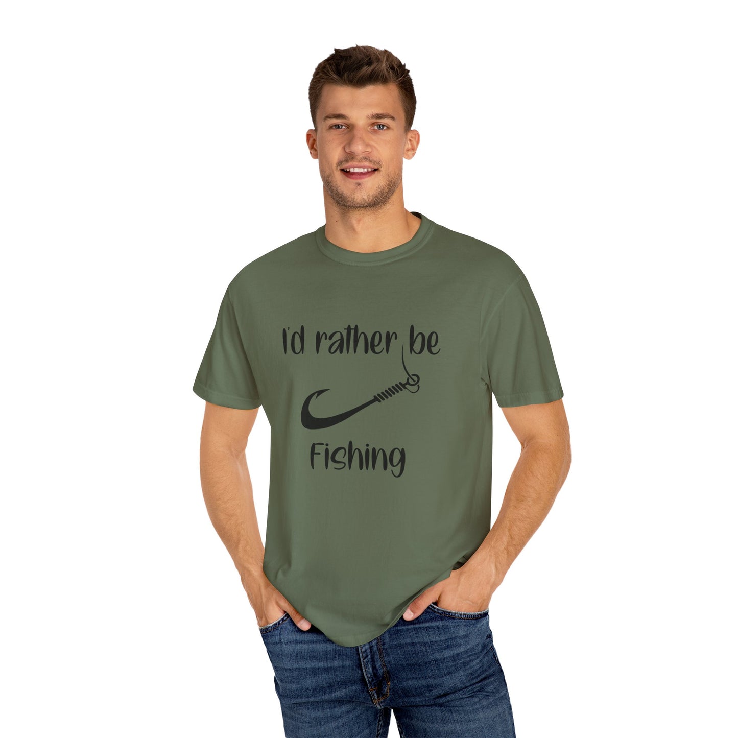 I'd Rather Be Fishing T-Shirt, Fishing Apparel Gift, Summer Outdoor Shirt, Men's Fishing Tee, Casual Fishing Lover T-Shirt