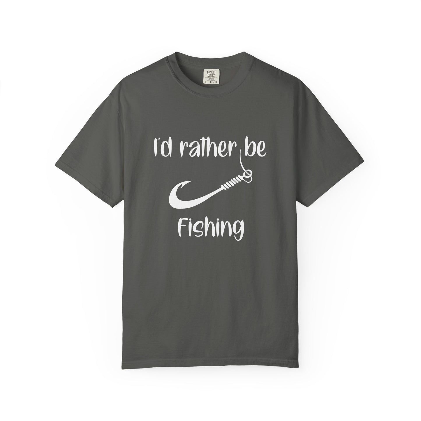 I'd Rather Be Fishing T-Shirt | Unisex Garment-Dyed Tee for Fishing Lovers, Outdoor Adventures, Casual Wear