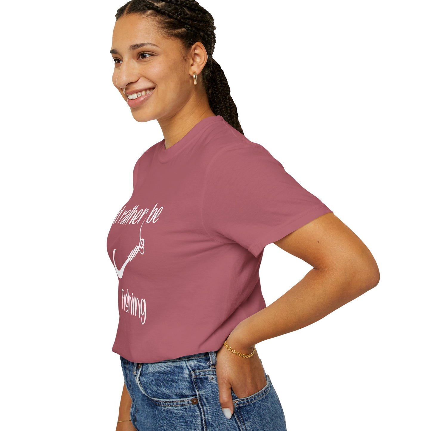 I'd Rather Be Fishing T-Shirt | Unisex Garment-Dyed Tee for Fishing Lovers, Outdoor Adventures, Casual Wear