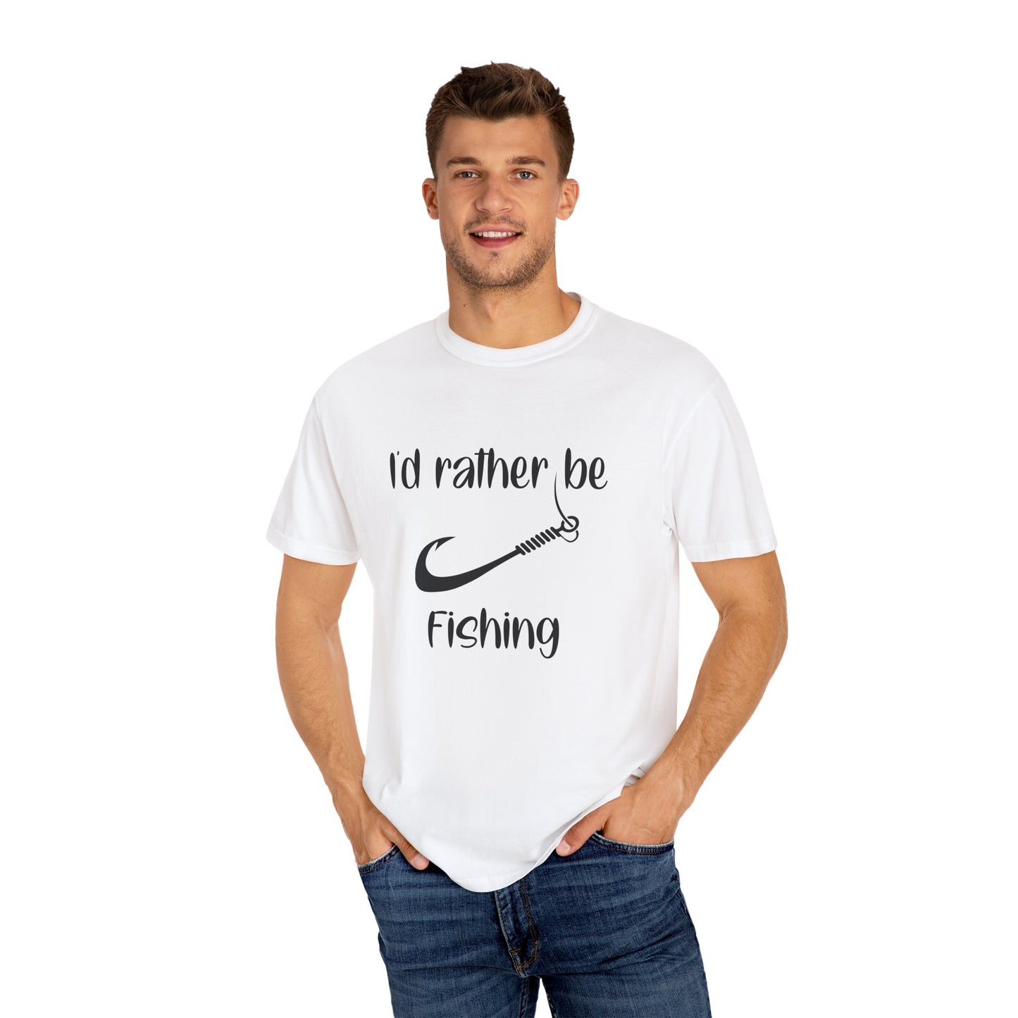 I'd Rather Be Fishing T-Shirt, Fishing Apparel Gift, Summer Outdoor Shirt, Men's Fishing Tee, Casual Fishing Lover T-Shirt