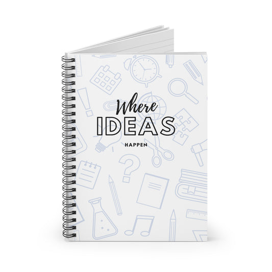 Creative Ideas Spiral Notebook - Ruled Lines, Journal for Students, Sketchbook Gift, Unique Writing Pad, Office Supplies