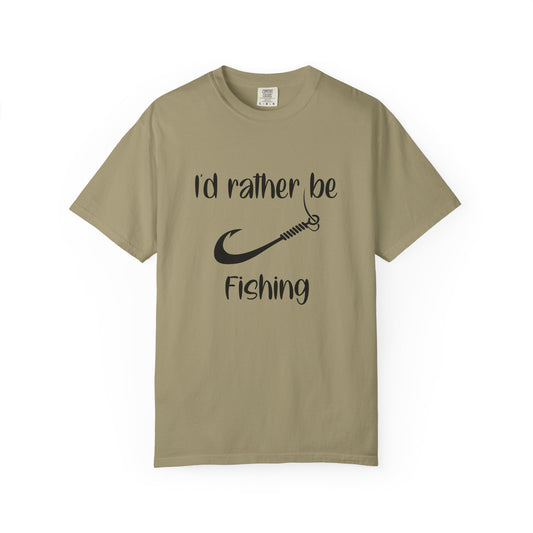 I'd Rather Be Fishing T-Shirt, Fishing Apparel Gift, Summer Outdoor Shirt, Men's Fishing Tee, Casual Fishing Lover T-Shirt