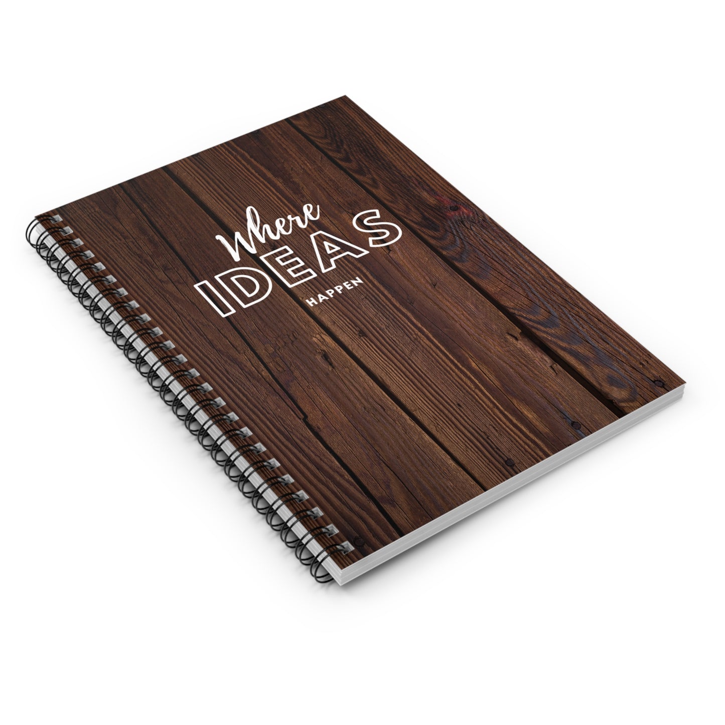 Wood Planks Spiral Notebook - Where Ideas Happen- Ruled Line