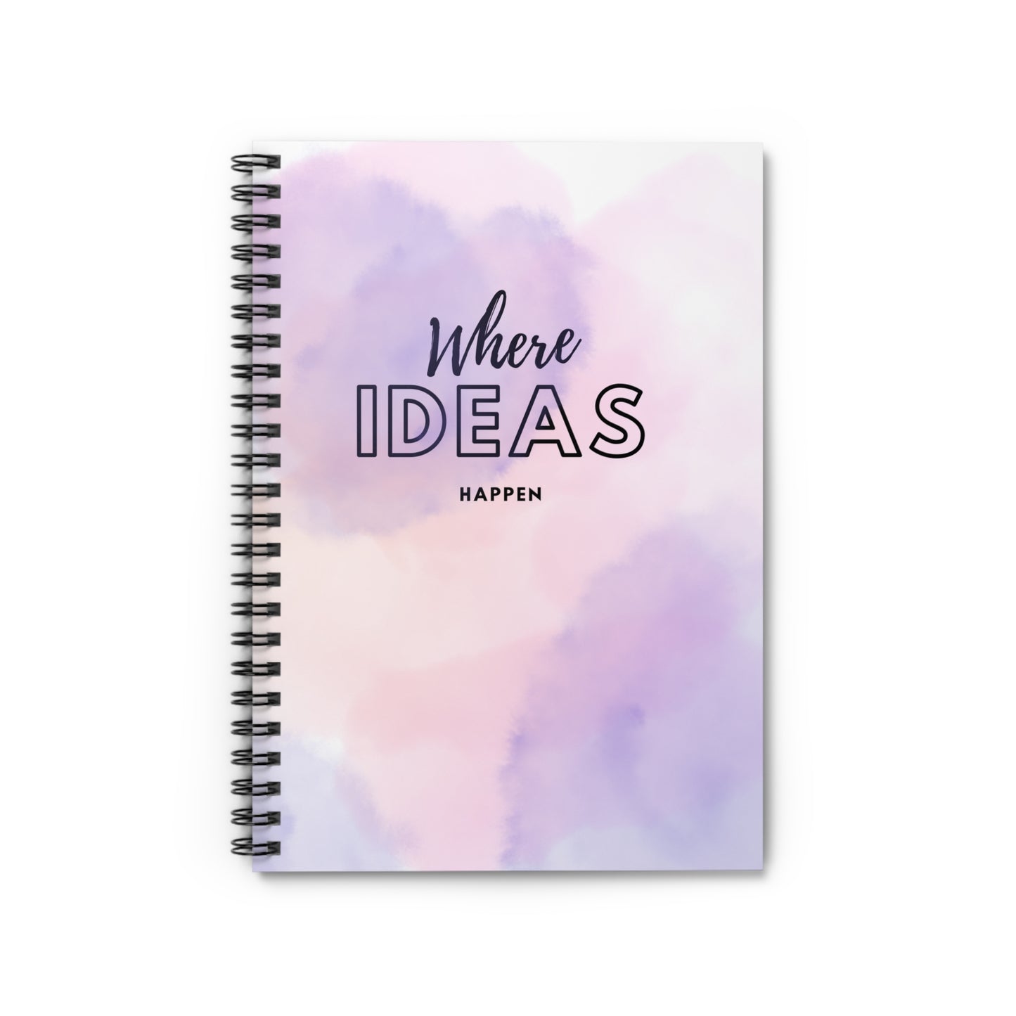 Dreamy Watercolor Spiral Notebook - Where Ideas Happen, Journal, Sketchbook, Writing Pad, Gift for Writers, School Supplies