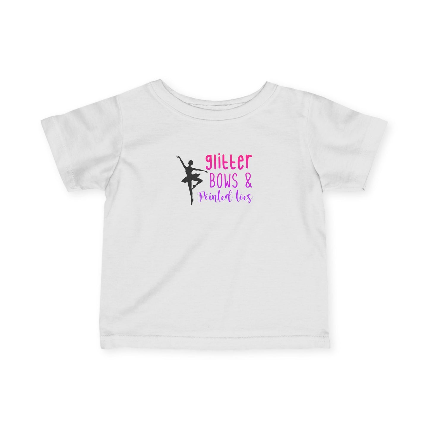 Glitter Bows & Pirouettes Infant Tee, Cute Baby T-Shirt, Ballerina Shirt, Dance Gift, Toddler Apparel, Girls T-Shirt