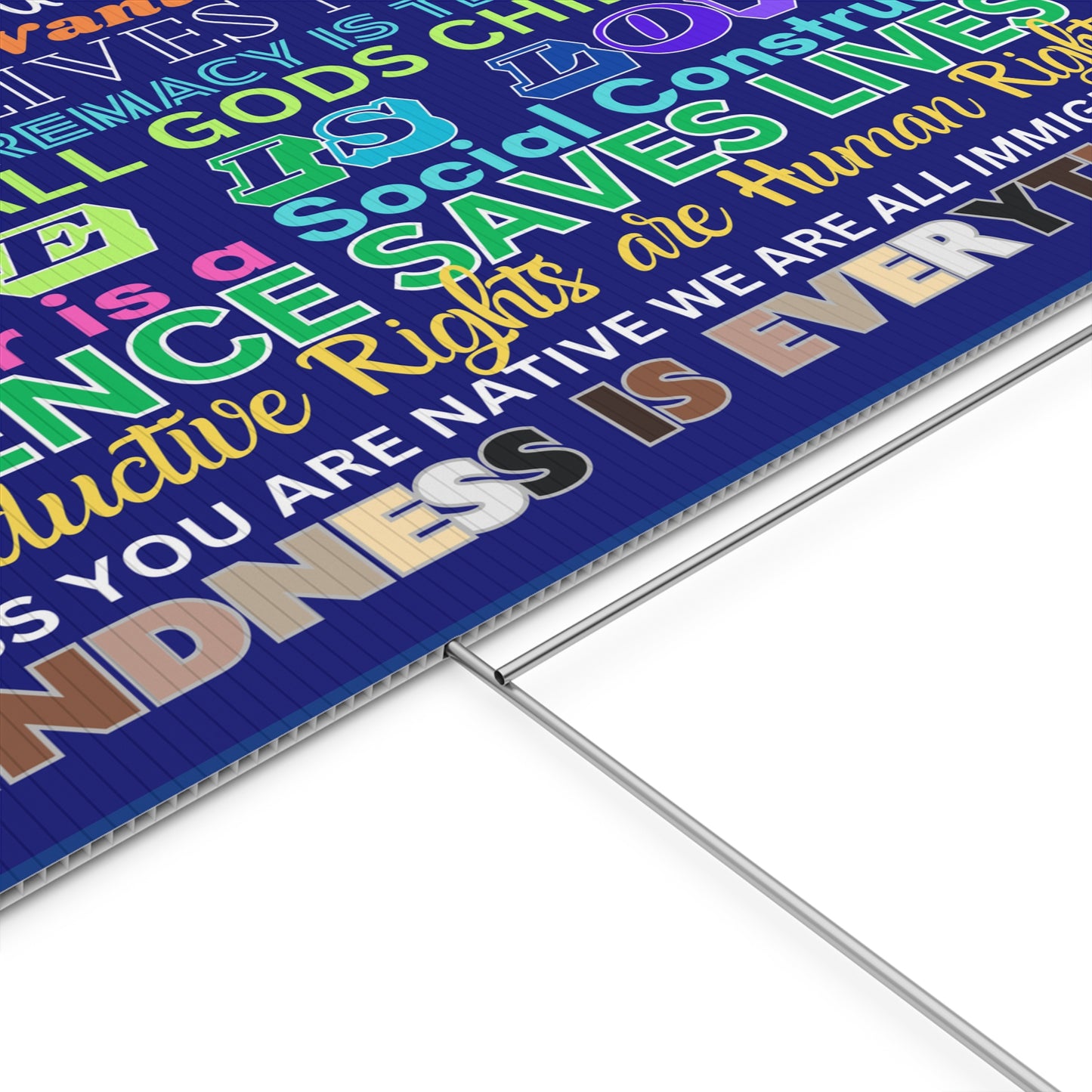 Inclusive Plastic Yard Sign - Statement Decor for Activism, Home, Garden, Pride, Weddings, Events