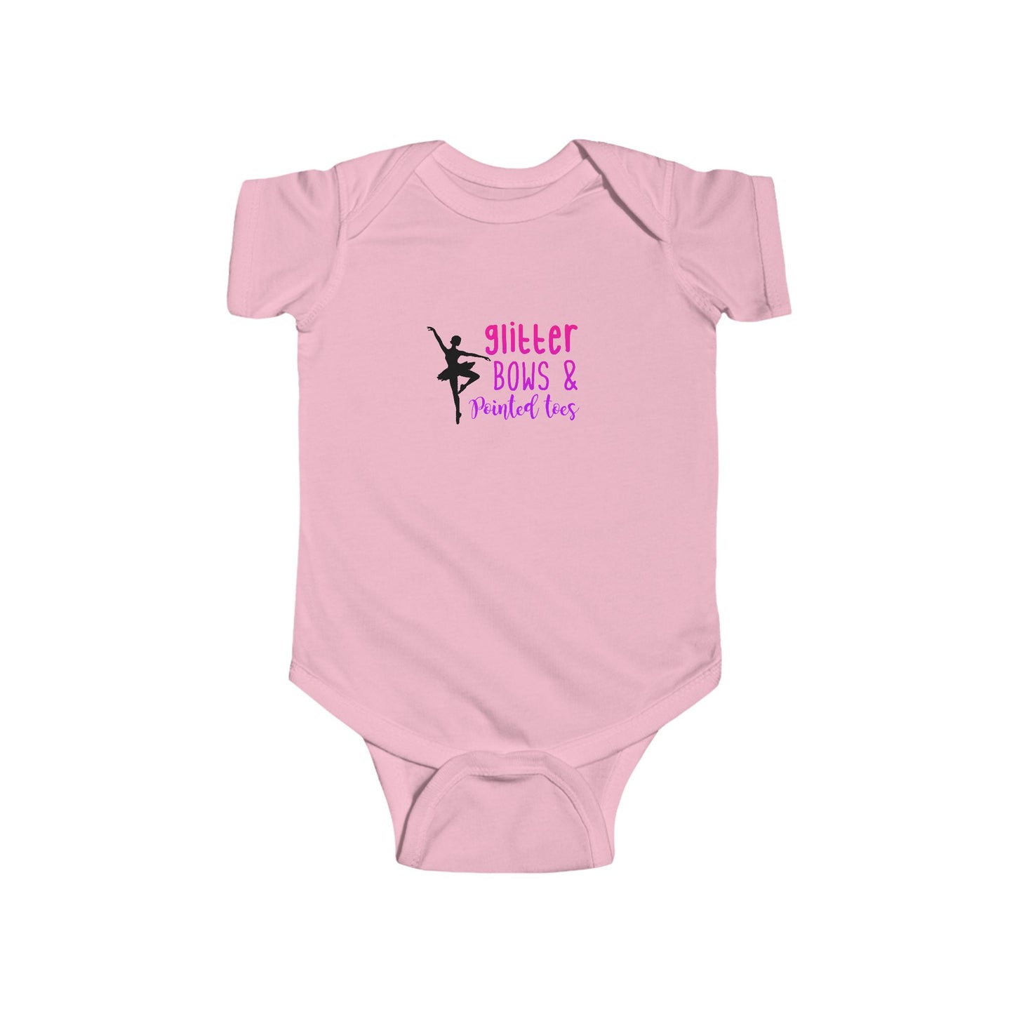 Ballet-Themed Infant Bodysuit - Glitter Bows & Perfect Ties, Baby Gift, Toddler Apparel, Dancewear, Baby Shower Gift, Cute Baby Clothes