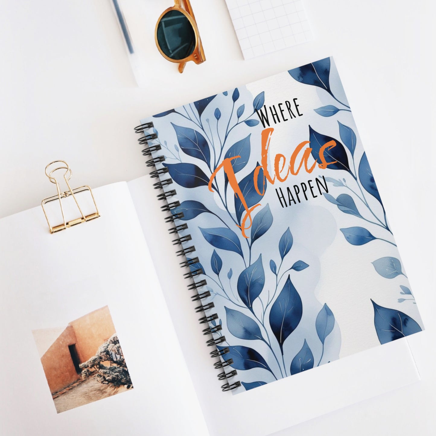 Floral Inspiration Notebook - Where Ideas Happen, Perfect Gift for Writers, Journal Lovers, Students, Gift for Her, Creative Planner