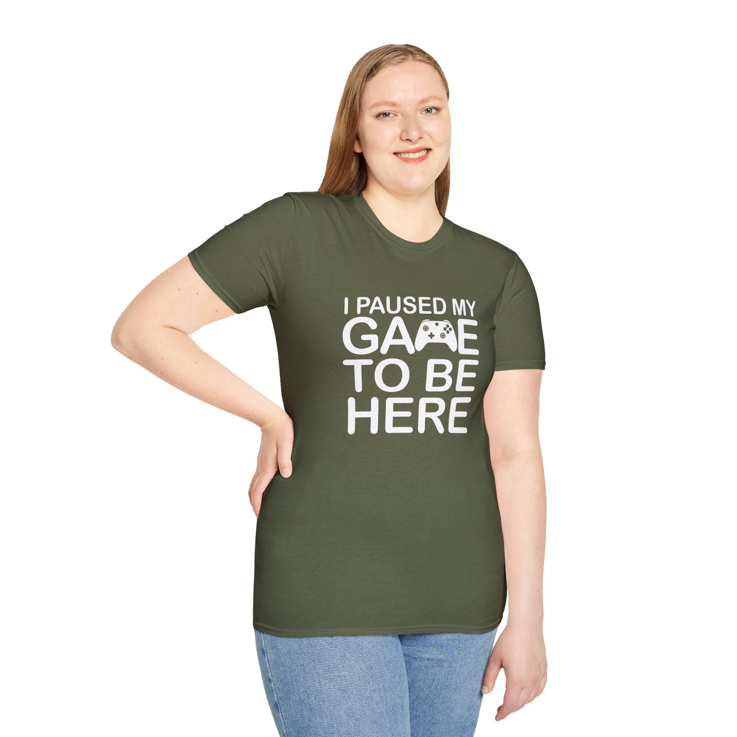 Gaming Humor T-Shirt | I Paused My Game to Be Here | Funny Gift for Gamers, Casual Wear, Gamer Tee, Unisex Shirt, Birthday Gift